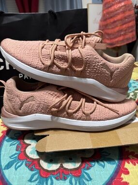 Puma Women's Blush Pink Knit Slip-On Athletic Sneakers
